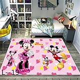 LUWADO Minnie Maus Anime Teppich Super Weicher Cartoon 3D-Druck Teppich Rutschfester Teppich Wohnzimmer Teppich 120 * 160 cm B2741