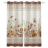 Fenstervorhänge, Pflanzen, Blumen, amerikanischer pastoraler Stil, Retro-Schlafzimmer, modernes Wohnzimmer, Küche, Vorhänge, Heim- und Kinderzimmerdekoration WxH/2x250x265cm blickdichte vorhänge
