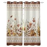 Fenstervorhänge, Pflanzen, Blumen, amerikanischer pastoraler Stil, Retro-Schlafzimmer, modernes Wohnzimmer, Küche, Vorhänge, Heim- und Kinderzimmerdekoration WxH/2x115x240cm gardinen kinderzimmer