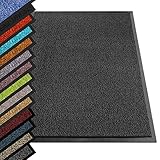 etm® Schmutzfangmatte - Note 1,6: Sieger Preis-Leistung - Fußmatte in vielen Größen - Türmatte Fußabstreifer für Haustür innen und außen (Anthrazit-Schwarz, 90x120 cm)
