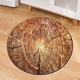 Lee My 3D-Muster Teppich Rund Teppich - Modell Holz - Wood - Baumstamm, Couchtisch Hängen Korb Computer Stuhl Teppich,Natural,3.9ft/120cm