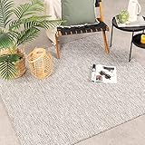 FRAAI | Home & Living In- & Outdoor Teppich Quadrat - Summer Tile Hellgrau - 250x250cm - Wetterfest Outdoorteppich - Polypropylen - Flachgewebe - Balkon, Garten, Terrasse - Carpet