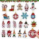 20 Stück 5D Diamond Painting Weihnachtsbaum Anhänger Weihnachtsbaumschmuck Set Christbaumschmuck Weihnachtsanhänger Weihnachtsdeko