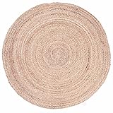 MARRAKESCH Teppich rund 90 cm handgeflochten aus Jute | Boho runder Juteteppich Abril Beige Natur