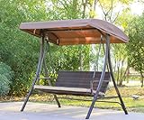 Angel Living Hollywoodschaukel Gartenschaukel Rattan 3 Sitzer mit Sonnenschutz Schaukel Stuhl 3 Sitz Swinging Hängematte