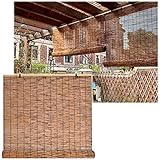 Bambus Rollo Retro Bambusrollo Jalousine Natur Schilf Vorhang Anpassen 40-150CM Breit / 100-300CM Höhe, Sichtschutz Raffrollo Für Innen & Außen Fenster/Terrasse/Balkon Sonnenschutz