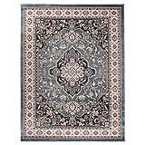 Carpeto Traditioneller Orientalischer Teppich - Kurzflor - Weicher Teppich Perser für Wohnzimmer Schlafzimmer Esszimmer - ÖKO-TEX Zertifiziert - AYLA - 180 x 250 cm - Blau