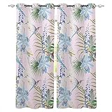 HYFBH 2 Paneele Fenstervorhänge Blumen Vogel Blätter Koniferen Retro Schlafzimmer Modernes Wohnzimmer Küche Vorhänge Home Kinderzimmer Dekor WxH/2x250x265cm blickdichte vorhänge