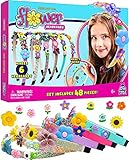 PURPLE LADYBUG Diy Blumen Haarreif Set Kinder - Haarschmuck Blumen Bastelsets für Kinder & Jugendliche - Geschenke Mädchen 8 Jahre - Haarreif Blumen Selber Machen Set - Mitgebsel Kindergeburtstag