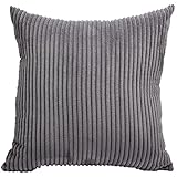 FEILEAH Kissenbezug Kopfkissenbezug Weicher Plüsch Kissenhülle Corduroy Quadrat Pillowcase Reine Farbe Sofakissen Sitzkissen Schlafzimmer Zuhause Dekorative Auto Zierkissenbezüge,Grau,70X70