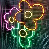 LED-Neonschild, buntes Blumen-Neonschild, LED-visuelle Wandleuchten, Dekor, Business-Neonlampe