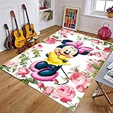 LUWADO Minnie Maus Anime Teppich Super Weicher Cartoon 3D-Druck Teppich Rutschfester Teppich Wohnzimmer Teppich 140 * 200 cm B3087