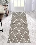ZDYHMrj Läufer Teppich Lang Flur rutschfest Waschbar 40X80CM Küche Korridor TeppichLäufer für Flur Grau Schlafzimmer Wohnzimmer Polyester Teppichmatte Dauerhaft, Anpassbar Küchenteppich Meterware