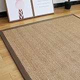 YJEUZCD Natural Sisal Teppich, rutschfest Umkehrbar Wohnbereich Flächenteppich, Maschinell Gewebt Nachttisch Hotel Küche Fußmatte, Individuelle Größe (Farbe : Braun, Größe : 100x160cm)