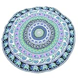 BESPORTBLE 59 Rundes Strandtuch Runde Stranddecke Indische Stranddecke Indische Mandala-Stranddecke Badetuch Blaue Indische Stranddecke