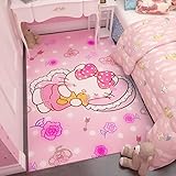 ALFAKO YAOWEI Sicherer und geruchloser Rutschfester Teppich for das Kinderbett. Kreativer Teppich mit modischen Cartoon-Elementen. Hallo Kt Cat Druck- und Färbemuster. (Size : 80 * 120CM)