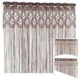 heimtexland ® Fadengardine Zuschneidbar Insektenschutz Vorhang Türvorhang Raumteiler Gardine Typ570 Mocca Braun 225x295