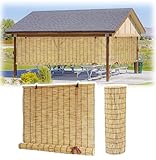 Rollo Outdoor Wetterfest Holzlamellen Schilf Vorhang Senkrechtmarkise AußEn Sichtschutz Sonnenblende mit Lifter Balkon Trennwand Strohjalousien Sonnenschutzrollos (Size : 80 * 200cm/32 * 79in)