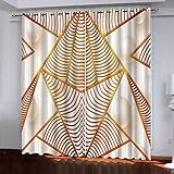 GSKOQD Blickdichter Vorhang Kinderzimmer Verdunkelungsvorhang 3D Digitaldruck Abstrakte Geometrische Kunst Ösenschal 2Er Set 220X214Cm (B X H) Vorhänge Wohnzimmer Schlafzimmer Thermogardine