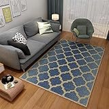 Kunsen Wohnzimmer Kinder teppiche Junge Wohnzimmer rechteckiger Blauer Teppich Schlafzimmer Niederflorteppich rutschfest und sturzsicher esszimmer deko Teppich terrasse 200X300CM 6ft 6.7' X9ft 10.1'