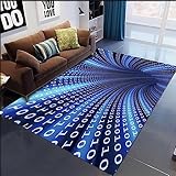 Xiaosua Weich Teppiche Für Schlafzimmer Teppich Wohnzimmer Hellblau Digitales Abstraktes Muster Teppich Boden Schlafzimmer Designer Teppich 180X250Cm Geeignet Für Wohnkultur Blau 5Ft 10.9''X8Ft 2.4''