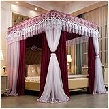 Betthimmel für 2 m breite Betten, luxuriöser Bettvorhang im Prinzessinnen-Stil – 3-türiges Design, doppelter Verdunkelungs-Betthimmel