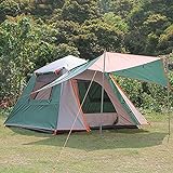 Campingzelt für 2–3 Personen, doppelschichtiges, schnell zu öffnendes Zelt mit 2 Türen und 2 Fenstern, 78,7 x 78,7 x 53 Zoll, wasserdichtes Campingzelt, einfacher Aufbau für Familien und Erwachsene, O