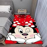 PUREUV Anime Micky Maus Kinderteppich, Schlafzimmer, Haus, Wohnzimmer Teppich, Hochzeit Fußmatte, Rutschfester Teppich Geschenke A297 120×180Cm