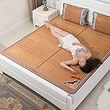 MBROS Bambus-Sommer-Schlafmatte, Rattan-Mattenbett, kühle Matratze, Bettwäsche, Strohmatte, Sommer-Schlafmatten, Schlafzimmer, Kühlung, 4 Größen, kühle Matratze