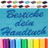 AR Line Besticken Sie mit Namen Saunatuch XXL/Saunalaken/Strandtuch/Badetuch 100x200 cm oder mit Wunschtext Bestickt, in Farbe: Anthrazit-Grau