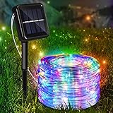 Gimisgu 30M Solar Lichtschlauch Außen, 300 LEDs Wasserdicht Außenlichterkette, 8 Modi LED Schlauch Mehrfarbig, Solar LED Lichterschlauch für Garten, Balkon, Hochzeit, Party und Weihnachten