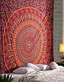 Wandbehang Mandala Hippie Kamel Wandteppich rot - 228x213 cm - Dekorativer Elefant großes Mandala indisches Wandtuch Böhmischer Tapestry für Wohnzimmer Dekor, Schlafzimmer wandteppiche
