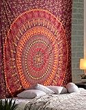 Wandbehang Mandala Hippie Kamel Wandteppich rot - 228x213 cm - Dekorativer Elefant großes Mandala indisches Wandtuch Böhmischer Tapestry für Wohnzimmer Dekor, Schlafzimmer wandteppiche