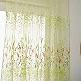 AQ899 Voile Curtain Panel Leaves Drape Curtain Tulle Window Sheer Fabric Voile 1 Home Decor Curtains Drapes 100x200cm