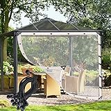 Durchsichtiger Planenvorhang für den Außenbereich mit Ösen, strapazierfähige PVC-Seitenwände, wasserdichte Plane, Trennvorhänge fü