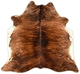 Generisch KUHFELL STIERFELL BRAUN Weiss EXOTISCH Tricolor ca. 200 x 180 cm Fell Teppich VON KUHFELLE ONLINE