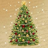 Susy Card 11383890 Weihnachts-Serviette, Tissue bedruckt, 3-lagig, 20er Packung, Motiv: Christmas tree, 33 x 33 cm