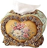 HANDIYA Skulptur Handwerkliche Skulptur Tissue Box Cover Organizer Dekorative Serviette Aufbewahrungsbox for Kommode Badezimmer Schlafzimmer Büro Dekor (Color : Gold)
