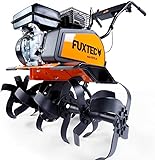 FUXTEC Benzin Gartenfräse FX-AF1212 Motorhacke Ackerfräse Bodenfräse Bodenhacke Kultivator mit Räder, mit 212cc Hubraum und bis zu 85cm Arbeitsbreite - Test in der Oberklasse mit Note 1,4