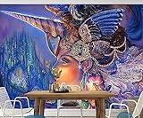 Fototapete Tapete Einhorngöttin Europäische Mythologie Zauberfarbenmärchen Moderne Wandtapete 3D Wandbilder Tapeten Wohnzimmer Schlafzimmer Wand Dekoration 300x210cm Tongshunj2834