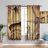 3D Architektonische Kunstkreativität Druck Muster Vorhang Blickdicht, 2 Stücke Gardinen Mit Ösen, Vorhänge Wärmeisolierend Schallschutz Für Schlafzimmer Wohnzimmer Küche Kinderzimmer 234X230Cm