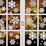 Schneeflocken Fensterbilder, 96 Wiederverwendbar Selbstklebend Statisch PVC Aufkleber Fensteraufkleber Weihnachten Fensterdeko Schneeflocke Fensterbild Weihnachtsbilder Fenster Glas Weihnachtsdeko