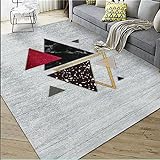 Kunsen Teppich Schlafzimmer Flauschig Kreative Geometrie Einfachheit pflegeleicht Mehrfarbig Teppich klein Schmutzabweisend120x200CM