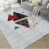 Kunsen Teppich Schlafzimmer Flauschig Kreative Geometrie Einfachheit pflegeleicht Mehrfarbig Teppich klein Schmutzabweisend120x200CM