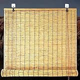 Rollo Outdoor Schilf Vorhang Natur Bambusrollo Aussenbereich Anti-UV Sonnenschutz Raffrollo Schilfrohrvorhang für Terrasse/Garten/Tür/Küche Sichtschutz Rollo Seitenzugrollo. (Size : 72in Wx72in H)