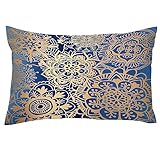 Kissenbezüge für Bett,Kissenbezüge,Blaues und goldenes Mandala-Muster,dekorative Kissenbezüge,Sofa-Kissenbezüge