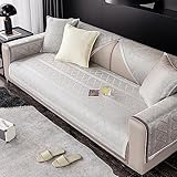 LIANGLAOI Sofabezug Ecksofa L Form Sofa überzug 2 3 32 Sitzer,Sommer kühl Sofaüberwurf,Eisseide Anti Rutsch Sofa Abdeckung,Kühlend Atmungsaktiv Sofa Throw Katze Hund-Lichtgrau,1pc-80x210cm