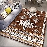 moueqkee Vintage Teppich, traditioneller Teppich Teppichmatte für Wohnzimmer, stilvoller Geometrie-Wohndekorateur weicher, Nicht rutscher großer Hausboden Teppich,D,80X160VM