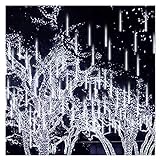 BIENKA LED-Meteorschauer-Regenlichter, 8 Röhren, Regentropfenlichter for Weihnachten, Hochzeit, Party, Urlaub, Garten, Baum, Weihnachten, Thanksgiving-Dekoration Lampe (Color : 50CM UK Plug, Size :