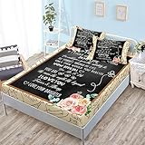 Spannbettlake Spannbettlaken FüR Boxspringbett Schwarzer Englischer Druck Spannbettuch Mikrofaser GebüRstete Polyester Bed Sheets，140 * 200cm